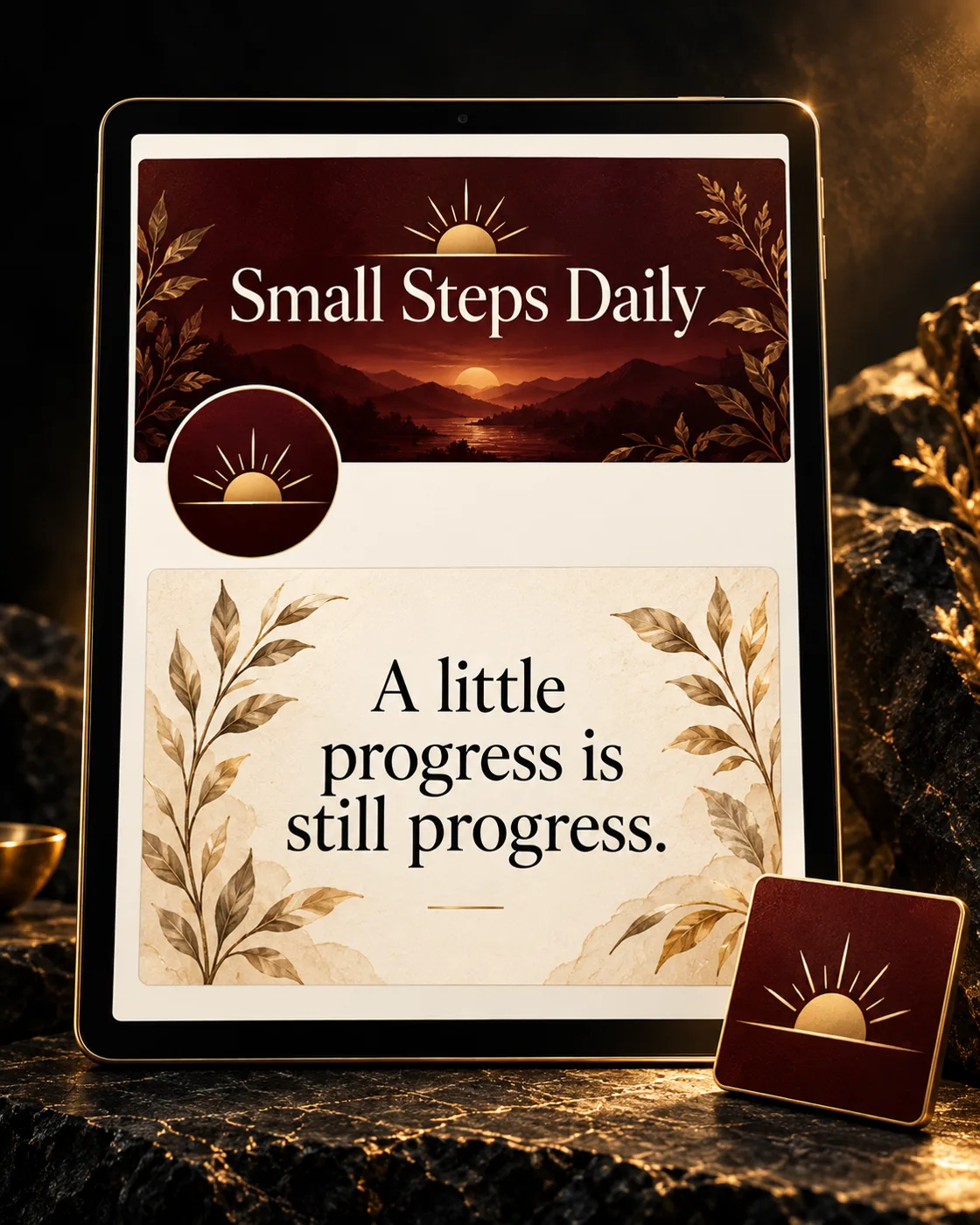 A quote card announcing a new page